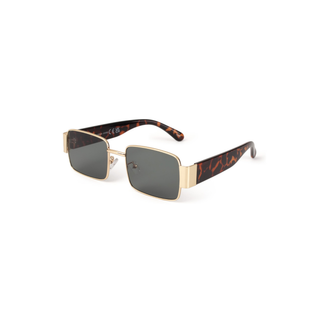 Square Metal Sunglasses – Gold / Tortoise Accent
