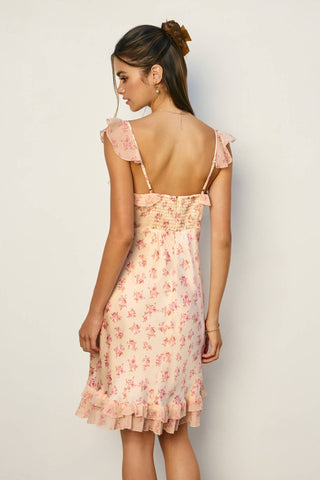 Peach Floral Mini Dress
