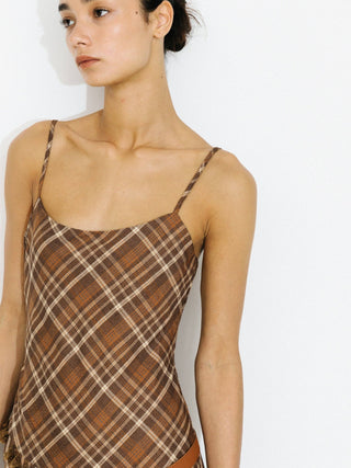 Checkered A-Line Cami Dress