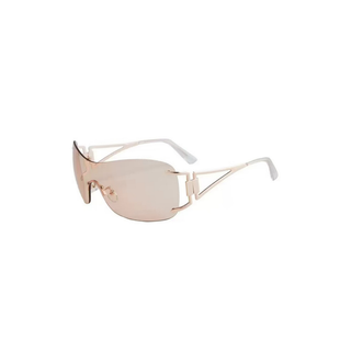 Minimal Rimless Shield Sunglasses