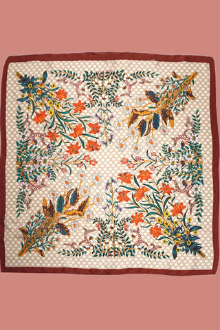 Large Floral Print Bandana Scarf