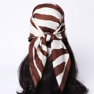 Large Vintage Zebra Print Bandana Scarf