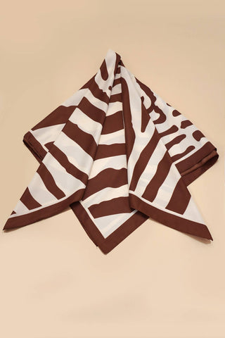 Large Vintage Zebra Print Bandana Scarf