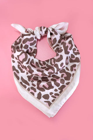 Leopard Animal Silky Feel Bandana Scarf