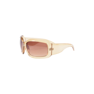 Chunky Rectangle Oversized/Transparent Nude Sunglasses