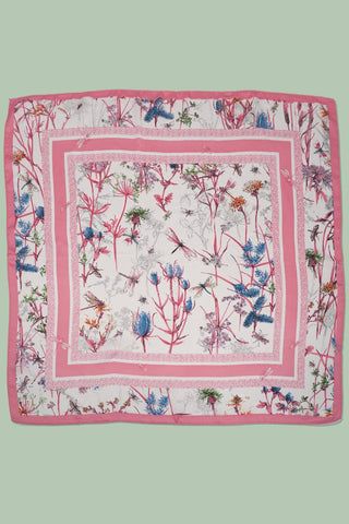Large Print Silky Feel Bandana Scarf-Pink