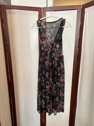 Vintage Floral Mesh Dress