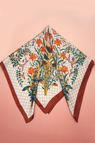 Large Floral Print Bandana Scarf