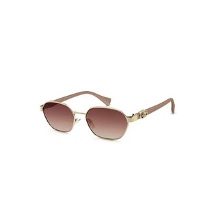 Peach Gold Hexagon Metal Sunglasses