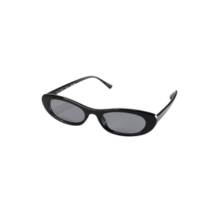 Retro Oval Sunglasses in Jet Black: Black