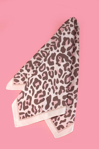 Leopard Animal Silky Feel Bandana Scarf