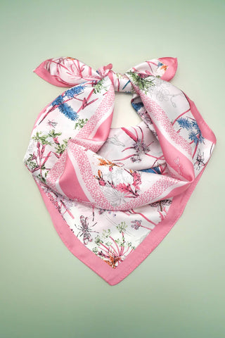 Large Print Silky Feel Bandana Scarf-Pink