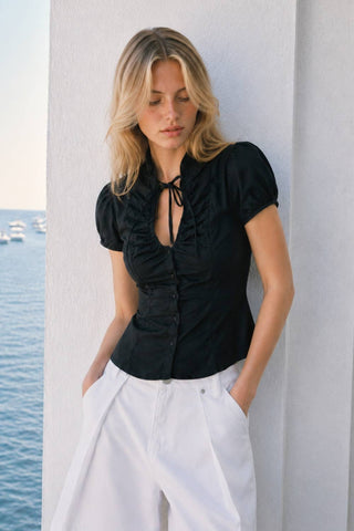 Julie Tied Poplin Top