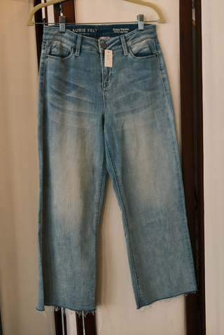 Laurie Felt Daisy Denim Wide Leg Crop Jean